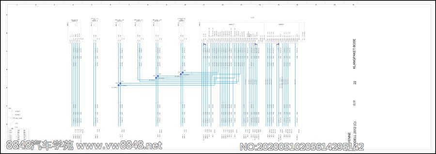 2012保时捷卡宴全车电路图(22) BOSE (R) 环绕声音响系统
